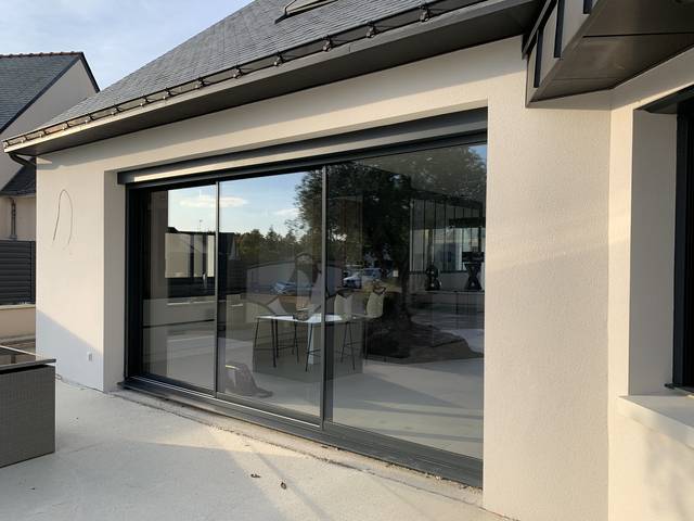 Véranda et extension aluminium — Réalisation JLR Menuiseries Angers