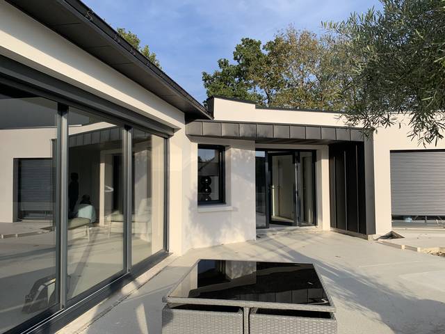 Véranda et extension aluminium — Réalisation JLR Menuiseries Angers