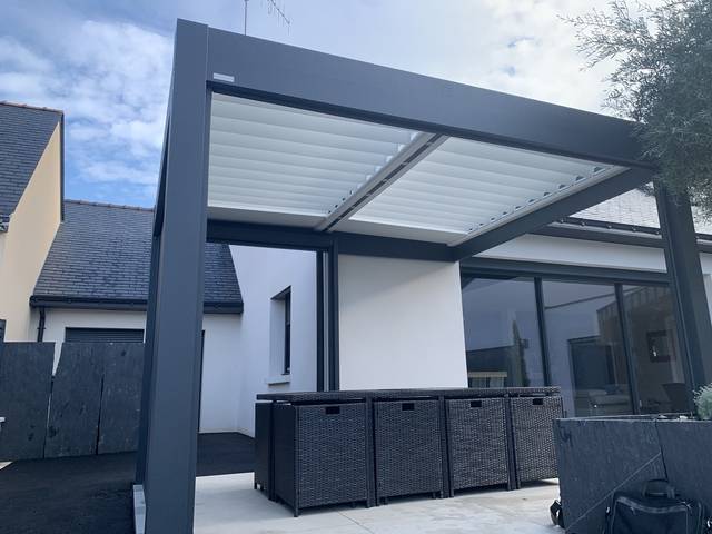 Pergola, préau et marquise — Réalisation JLR Menuiseries Angers