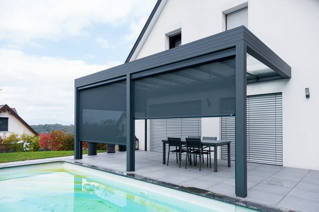 Pergola, préau et marquise — Réalisation JLR Menuiseries Angers
